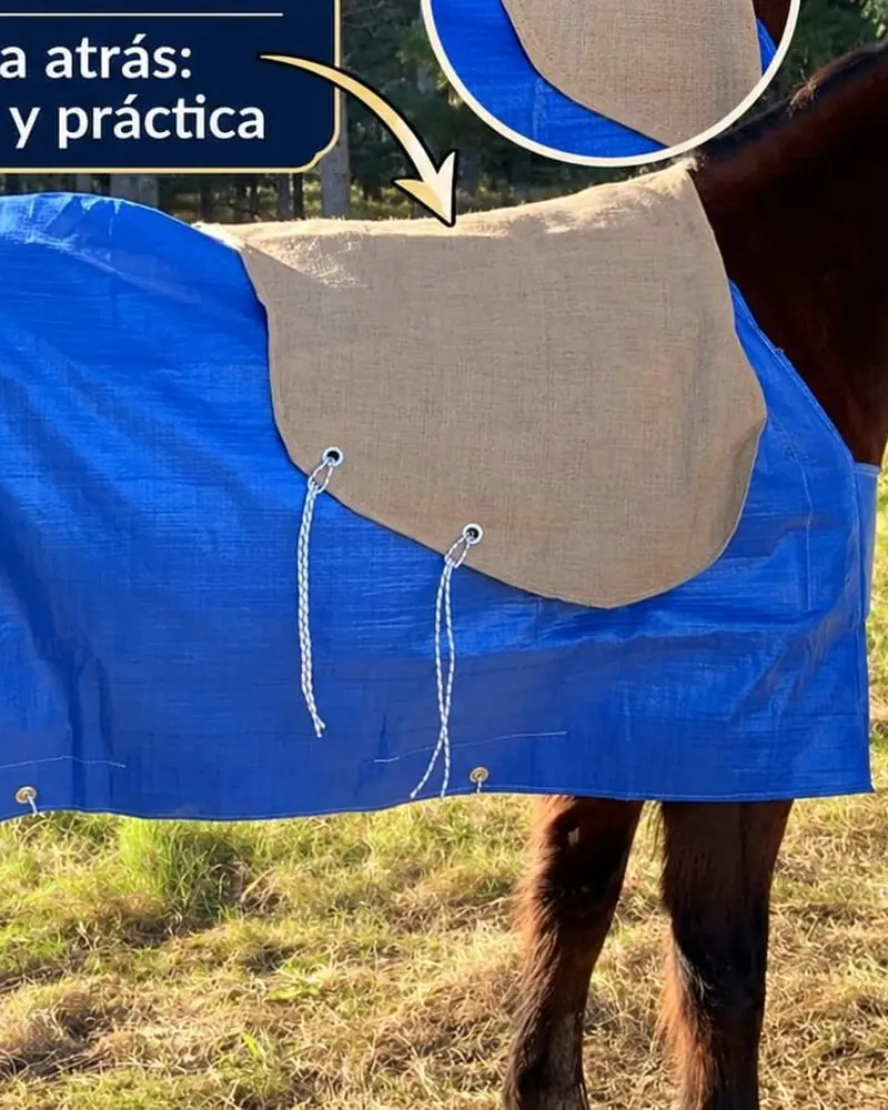 Manta impermeable con cogotera tipo capucha, hecha a mano por Ejemplares