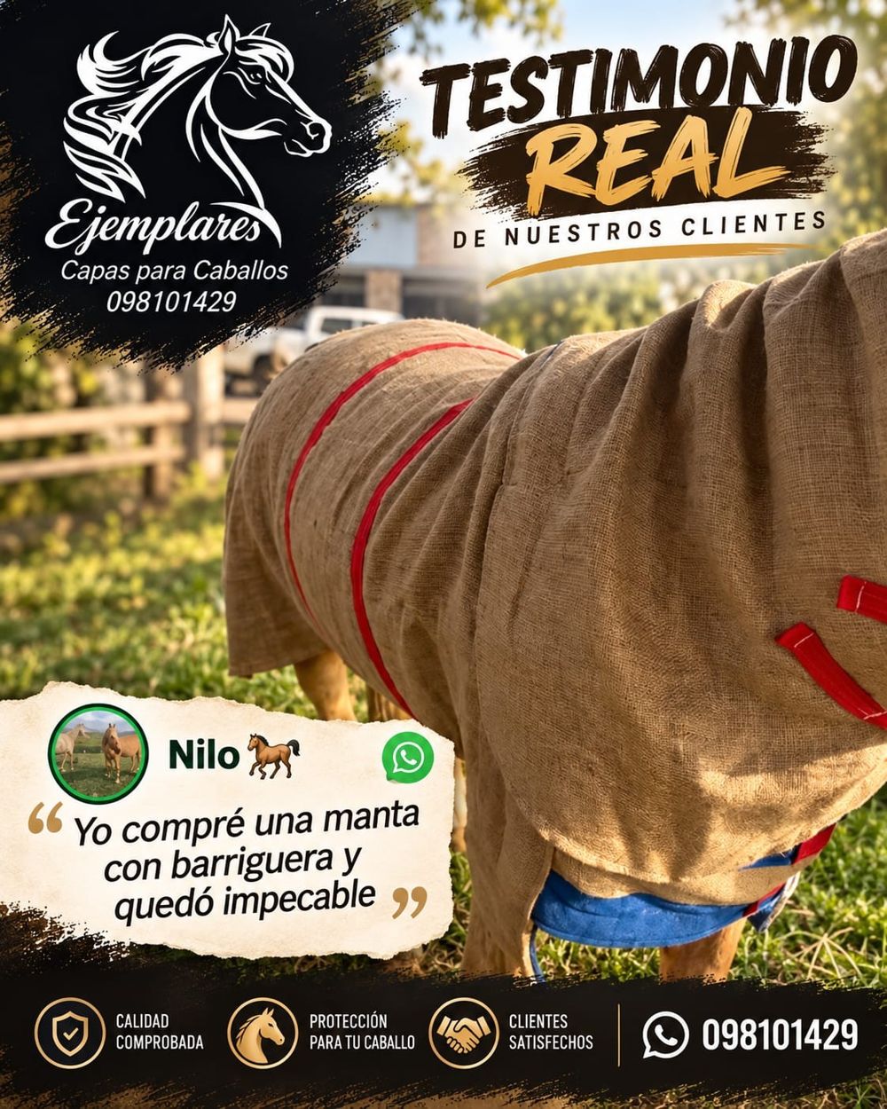 Testimonio de Nilo: Manta con barriguera